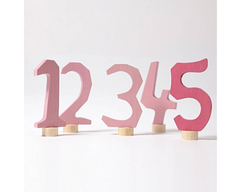 GRIMM´S Spiel und Holz Design Nachtlicht Rosa Zahlenstecker Set mit 5 Stecker aus Holz von GRIMM´S Spiel und Holz Design
