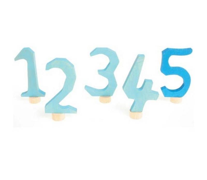 GRIMM´S Spiel und Holz Design Streudeko Blaue Zahlenstecker Set 1-5 mit 5 Zahlenstecker von GRIMM´S Spiel und Holz Design