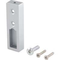 Grimme - Schrankrohrlager Endstück Ninos, Zamak silber lackiert - für Schrankrohr, inkl. Schrauben, Höhe 78mm, Breite 23mm, Tiefe 14mm von GRIMME