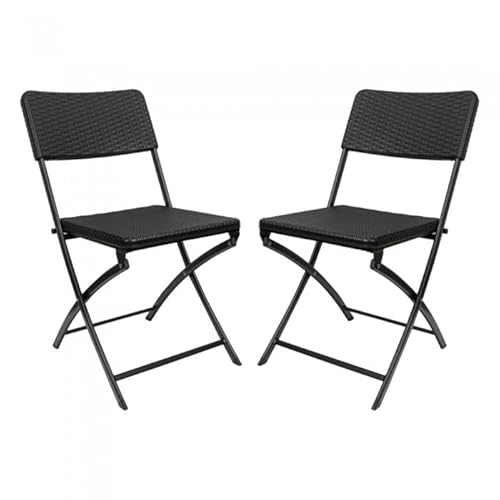 GRINDI IN THE GARDEN - Balkonklappstuhl Klappbarer Gartenstühle Bistrostuhl - Metal & Kunststoff - SSC 1, 2 Stück - 58x46x81 cm, schwarz - für Garten, Balkon, Terrasse, Flache, Geländer von GRINDI IN THE GARDEN
