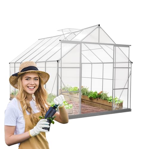 GRINDI IN THE GARDEN - Garten Gewächshaus Aluminium Gartenhaus Treibhaus aus Polycarbonat für Garten, Alu - Verbena I, 3,7x2,4m - Schrägdach stabil Winterfest & Einfach zu Montieren GRINDI IN THE GARDEN - Garten Gewächshaus Aluminium Gartenhaus Treibhaus aus Polycarbonat für Garten, Alu - Verbena I, 3,7x2,4m - Schrägdach stabil Winterfest & Einfach zu Montieren von GRINDI IN THE GARDEN