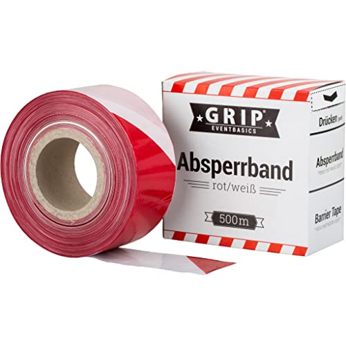 GRIP Eventbasics Absperrband rot-weiß gestreift | 500 m x 70 mm, nicht klebend | LDPE-Flatterband im praktischen Abrollkarton | Markierungsband für Gefahrenbereiche, Baustellenabsperrungen GRIP Eventbasics Absperrband rot-weiß gestreift | 500 m x 70 mm, nicht klebend | LDPE-Flatterband im praktischen Abrollkarton | Markierungsband für Gefahrenbereiche, Baustellenabsperrungen von GRIP Eventbasics