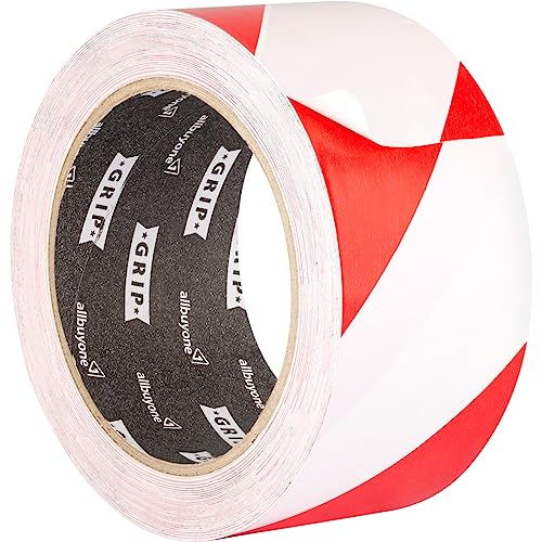 GRIP Eventbasics Bodenmarkierungsband GT 800 | PVC Warnband rot-weiß gestreift | 50 mm x 33 m | selbstklebend von GRIP Eventbasics