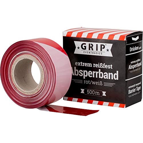 GRIP Eventbasics Absperrband rot weiß, 500 m x 70 mm, HDPE Flatterband extrem reißfest, nicht klebend, im praktischen Abrollkarton zur Absperrung und Markierung von Gefahrenbereichen GRIP Eventbasics Absperrband rot weiß, 500 m x 70 mm, HDPE Flatterband extrem reißfest, nicht klebend, im praktischen Abrollkarton zur Absperrung und Markierung von Gefahrenbereichen von GRIP Eventbasics