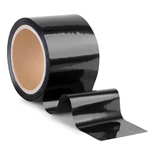 GRIP Eventbasics Flatterband schwarz, 50 m x 70 mm, LDPE Folienband Stärke 50 µ, Absperrband nicht klebend zum Absperren, Begrenzen, Basteln, für Partys uvm., Farbe Schwarz von GRIP Eventbasics