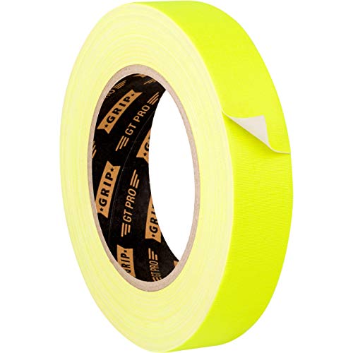 GRIP Eventbasics Hula Hoop Tape neongelb, GT PRO Neon Tape, 25 mm x 25 m, Schwarzlicht Gaffa Tape fluoreszierend, matt von GRIP Eventbasics