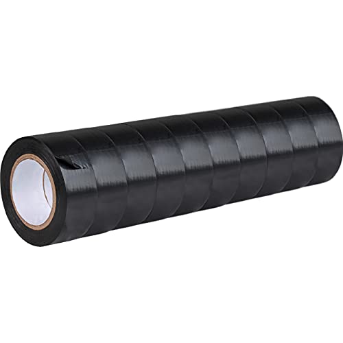 GRIP Eventbasics Isolierband schwarz GT 807, Isotape 10er Set, 19 mm x 10 m/Rolle, selbstklebendes Isolierband wasserfest, flammhemmend, elastisch, durchschlagfest bis 5 kV von GRIP Eventbasics