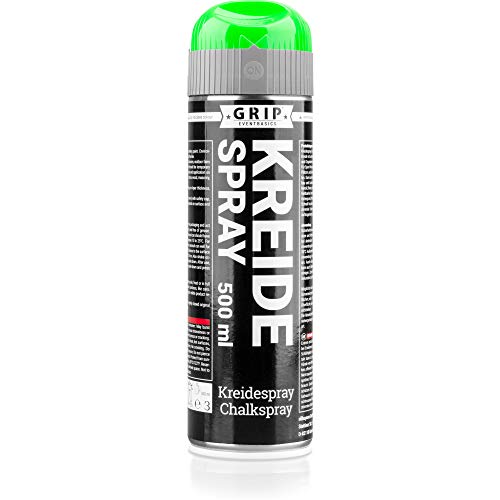 GRIP Eventbasics Kreidespray 500 ml, neongrün, mit Überkopfdüse, Sprühkreide für temporäre Markierungen von GRIP Eventbasics