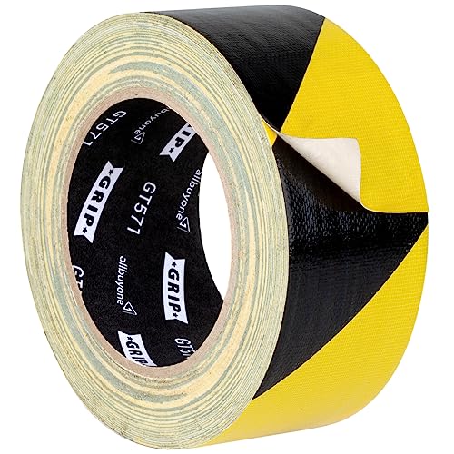 GRIP Eventbasics Warnmarkierungsband GT 571, 50 mm x 25 m, Profi Warnband schwarz gelb gestreift, robustes Gaffa Tape, sehr hohe Klebkraft, für Innen- und Außenbereich von GRIP Eventbasics