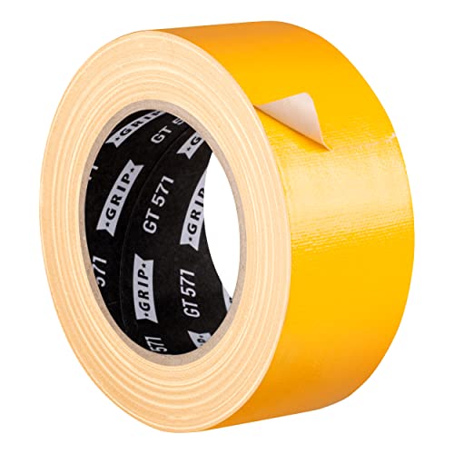 GRIP Eventbasics Gewebeband gelb (sonnengelb), 50 mm x 25 m, farbiges Gaffa Tape GT 571, sehr hohe Klebkraft, Profi Gewebeklebeband zum Markieren, Basteln, Reparieren uvm. im Innen- und Außenbereich von GRIP Eventbasics