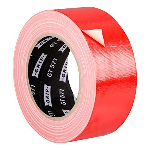 GRIP Eventbasics Gewebeband rot, 50 mm x 25 m, farbiges Gaffa Tape GT 571, sehr hohe Klebkraft, Profi Gewebeklebeband zum Markieren, Basteln, Befestigen, Reparieren uvm. im Innen- und Außenbereich von GRIP Eventbasics