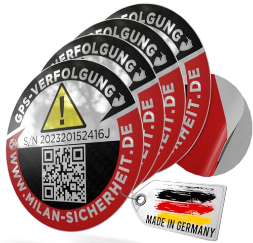 GPS Anti-Diebstahl Aufkleber - Tracking Warnhinweis Sticker mit Webseite - Kleine Warnaufkleber (4 Stück, 32mm) von GRIP&BENDER