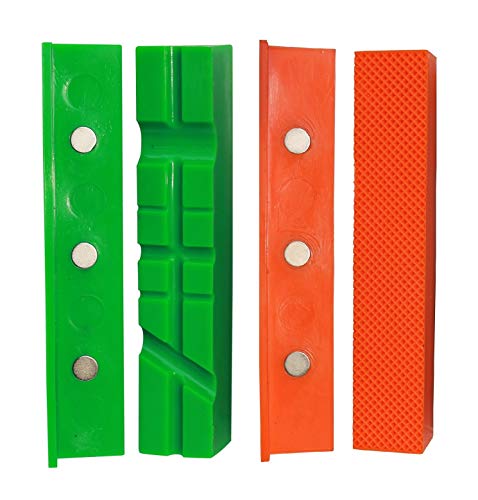 GRIP&BENDER Magnetische Schraubstock-Schutzbacken, 4er-Set - 150MM, Schonbacken aus TPU-Hartkunststoff, Spannbacken zum Schützen von Werkstücken (158MM) von GRIP&BENDER