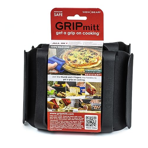 GRIPmitt Silikon-Küchenhandschuh, 2er-Pack, Größe M / L, Schwarz von GRIPmitt