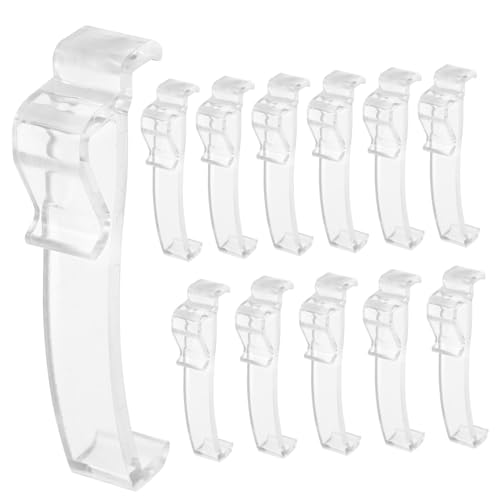 GRIRIW 12 Stück Transparente Vorhangclips Langlebige Klips für Jalousien Austauschbare Halterungen für Fensterdekoration und Gardinenpflege von GRIRIW