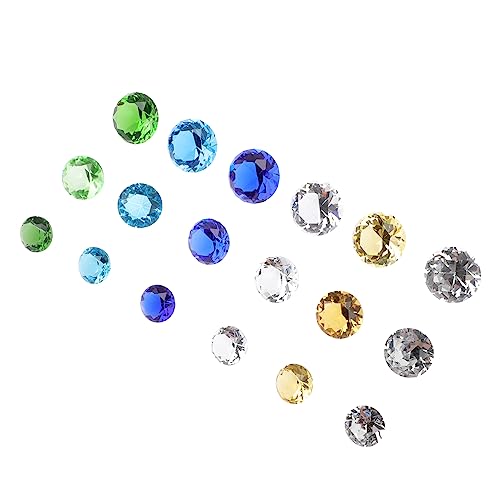 GRIRIW 18 Stück Teiliges Bunte Künstliche Diamantkristalle Transparente Vase Füller Funkelnde Deko Edelsteine für Party Schatzsuche Tischdeko und Bastelprojekte von GRIRIW