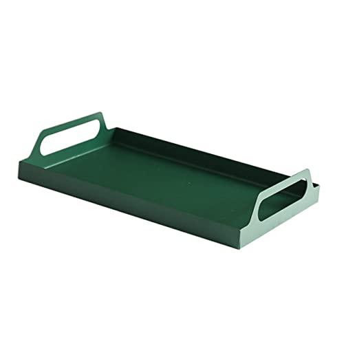 GRIRIW 1Stk rechteckiges Tablett Abendessen Tabletts Regal Buffettabletts mit Deckel Halter Bahnhof ablage tablett snackteller pallets Fast-Food-Tablett Partyplatte servieren Eisen Green von GRIRIW