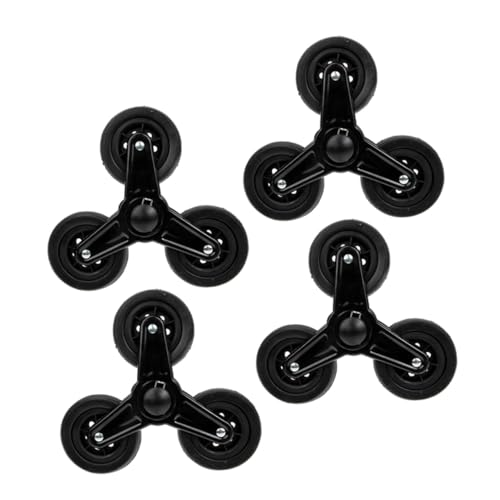 GRIRIW 2 Paare Dreieckige Treppensteiger Räder aus Eisen für Einkaufswagen und Sackkarren Stabile Handwagen Ersatzräder Robuste Transportrollen für Schwere Lasten Einfache Installation von GRIRIW