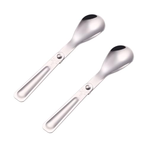 GRIRIW 2 STÜCK Teiliges Faltbares Löffelset aus Edelstahl Tragbare Reisebestecke mit Klappbarem Griff Rostfrei Platzsparend für Picknick Camping Outdoor Aktivitäten und Essenszubereitung GRIRIW 2 STÜCK Teiliges Faltbares Löffelset aus Edelstahl Tragbare Reisebestecke mit Klappbarem Griff Rostfrei Platzsparend für Picknick Camping Outdoor Aktivitäten und Essenszubereitung von GRIRIW