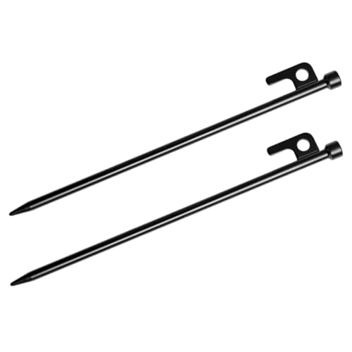 GRIRIW 2 Stück Camping Zeltheringe aus Robustem Gusseisen Wetterfeste Erdanker für Zelte Markisen Pavillons Strand und Garten Stabile Befestigung für Outdoor Camping Zubehör von GRIRIW