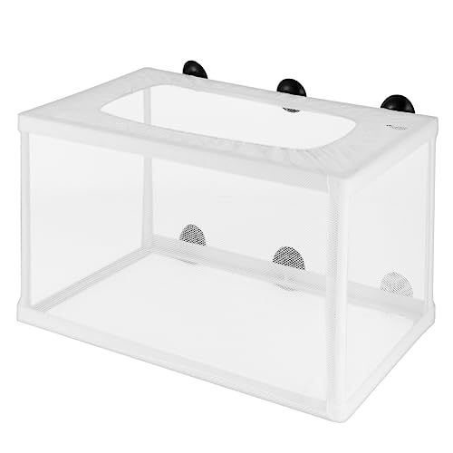 GRIRIW 2 Stück Großes Fischnetz mit Saugnapf für Aquarien Zuchtbox für Fische zur Trennung von Aggressiven und Schwachen Fischen Langlebig und Installieren von GRIRIW