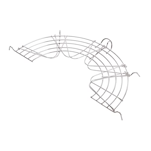 GRIRIW 2 Stücke Halbkreis Edelstahl Dampfer Rack Küche Gadget Öl Rack Braten Öl Klapp 36cm von GRIRIW