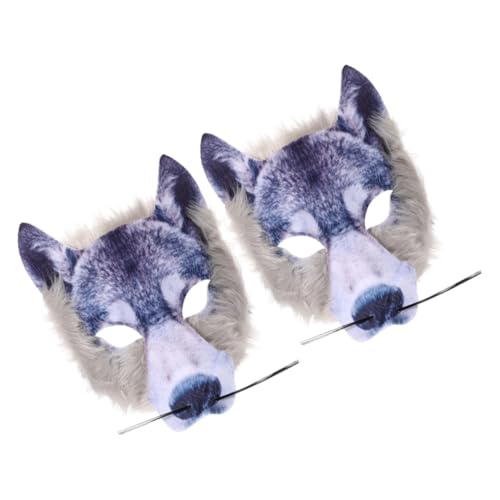 GRIRIW 2 Stück Pelzige Wolfsmaske Halbgesichtige Tiermaske Wiederverwendbar Leicht Halloween Kostüm Party Cosplay Zubehör GRIRIW 2 Stück Pelzige Wolfsmaske Halbgesichtige Tiermaske Wiederverwendbar Leicht Halloween Kostüm Party Cosplay Zubehör von GRIRIW