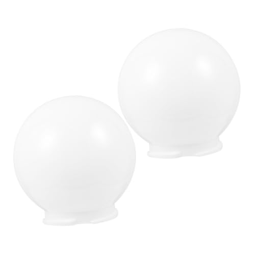 GRIRIW 2 Stück Runde Lampenschirme aus Acryl Wetterfeste Outdoor Lampenabdeckung Dekorative Leuchtkugel Ersatz Lampenschirm für Gartenlaternen Ø Cremeweiß von GRIRIW
