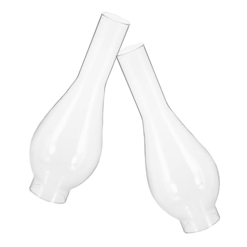 GRIRIW 2 Stück Teiliges Klarglas Lampenschirm für Öllampe Ersatzglas für Kerosinlampe Winddicht Einfach zu Reinigen für Vintage Öllampen von GRIRIW
