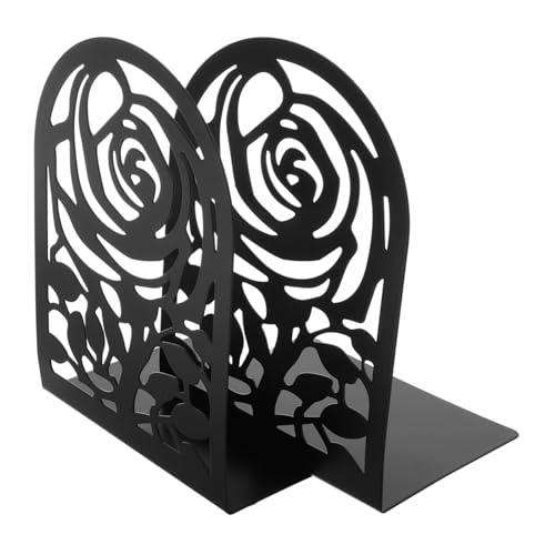 GRIRIW 2stücke Dekorative Buchstützen Aus Metall Für Küche Robuste Und Schwere Buchhalter Für Zuhause Als Tisch Und Büro-Organizer Für Regale Und Schreibtische von GRIRIW