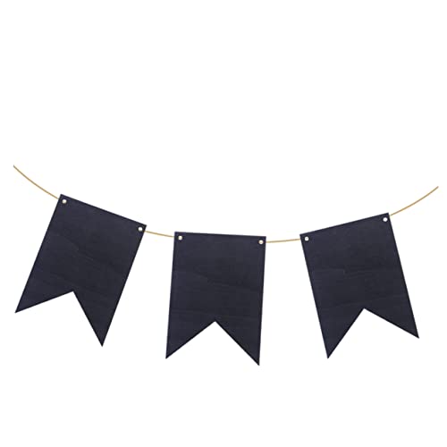 GRIRIW 32 Stück Wiederverwendbare Teiliges DIY Beschreibbares Blackboard Banner mit Kreidestiften Schwarze Tafelgirlande Partydeko mit Beschreibbaren Wimpeln Vielseitige Dovetail Form für von GRIRIW