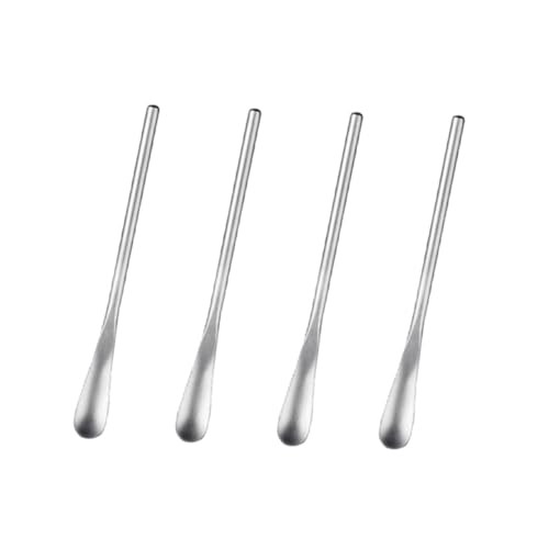 GRIRIW 4 Stück Rührlöffel Eislöffel Cocktail Löffel Kurzgriff Rostfrei Vielseitig Einsetzbar für Desserts und Getränke für Bar Küche Wiederverwendbar von GRIRIW