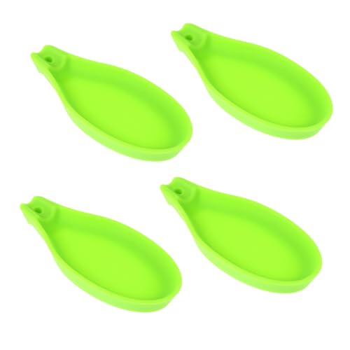 GRIRIW 4 Stück Silikon Löffelablagen Teiliges Praktische Löffelhalter für Küche Hitzebeständige Saucer Plates für Löffel Pfannenwender und Küchenutensilien Grün GRIRIW 4 Stück Silikon Löffelablagen Teiliges Praktische Löffelhalter für Küche Hitzebeständige Saucer Plates für Löffel Pfannenwender und Küchenutensilien Grün von GRIRIW