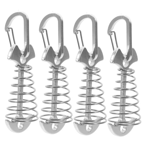 GRIRIW 4 Stück Teiliges gezacktes Zeltheringe Federspannern Leichte Outdoor zeltbefestigung Praktische Seil Spanner für Camping Wandern und Festival Einsatz von GRIRIW