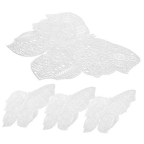 GRIRIW 4 Stück Tischset Living Room Decoration bar Dekoration Esszimmer-Dekoration Tischmatte Getränke Untersetzer Pads Untersetzer Trinken Untersetzer für Kaffeetassen PVC Silver von GRIRIW