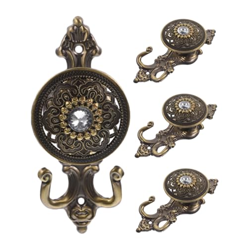 GRIRIW 4 Stück Vintage Wandhaken Set Wasserdiamant Haken für Vorhänge Kleider und Dekoration Robuste Wandmontage für Wohnzimmer Küche und GRIRIW 4 Stück Vintage Wandhaken Set Wasserdiamant Haken für Vorhänge Kleider und Dekoration Robuste Wandmontage für Wohnzimmer Küche und von GRIRIW