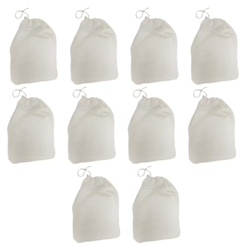 GRIRIW 50 Stück Baumwoll Drawstring Beutel Wiederverwendbare Filtertaschen für Nussmilch Tee Fruchtsaft und Kräuter Hochwertige Filtration Leicht zu Reinigen von GRIRIW