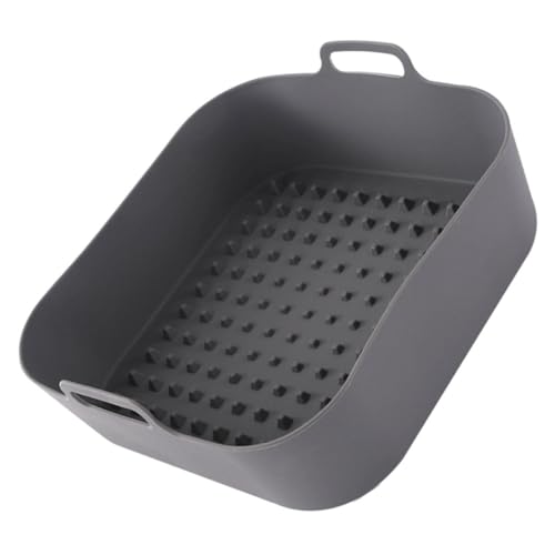 GRIRIW Backmatte Für Luftfritteuse 20CM Wiederverwendbare Nicht Klebende Silikonform Für 5L+ Heißluftfritteusen Rechteckige Backunterlage Für Gesunde Snacks Und Gerichte von GRIRIW