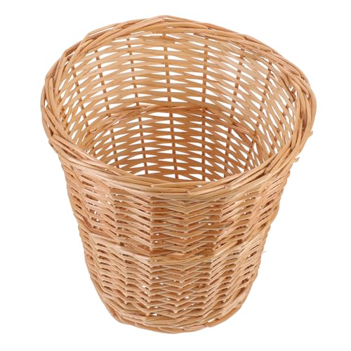 GRIRIW Decorativer Mülleimer aus Weide Vintage Abfallkorb für Home Office Badezimmer und Lounge Design Handgefertigter Papierkorb mit Natürlichem Look Robust und Vielseitig Einsetzbar von GRIRIW