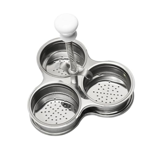 GRIRIW Eierkocher mit Drei Fächern Dampfgarer für Eierkochen Dem Herd für Effizientes Kochen Silber von GRIRIW