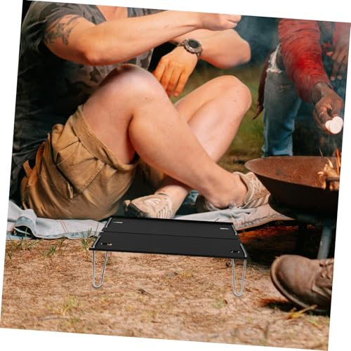 GRIRIW Faltbarer Campingtisch aus Aluminiumlegierung Tragbarer Leichter Klapptisch Multifunktional für Outdoor Picknick Camping und Teetisch Kompakt Schwarz von GRIRIW