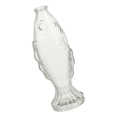 GRIRIW Glas Fischvase Tassen Isolierte Flasche Fischform Flaschenbehälter Wasserfisch Dekanter Trinkflasche Streusel Hydratation Getrockneter Zylinder Einzelstiel Vase von GRIRIW