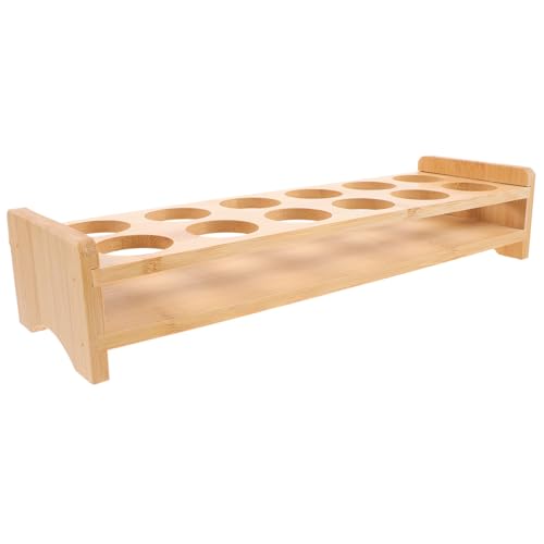 GRIRIW Holz Shot gläser Halter Organizer für Whiskey Gläser Stabiles Tablett Platzsparende Aufbewahrung für Bar Party und Heimbar für Genießer von GRIRIW