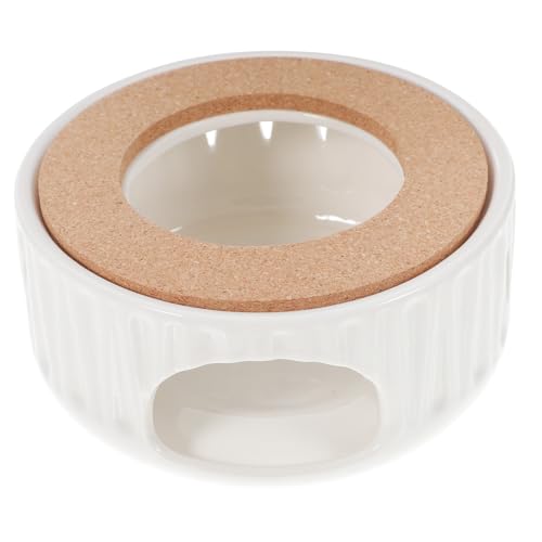 GRIRIW Keramik Teewärmer Stövchen mit Hohlmuster Teelicht Teekannen Wärmer Multifunktionaler Porzellan Stövchen für Tee und Milch Hitzebeständig Dekoratives Wohnaccessoire von GRIRIW