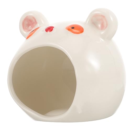 GRIRIW Keramikhaus Für Hamster Kühlendes Versteck Aus Keramik Kleines Haustiernest Bärenförmiges Haustierversteck Geschütztes Hamsterheim Angenehmer Schlafplatz Für Hamster Und Chinchilla von GRIRIW