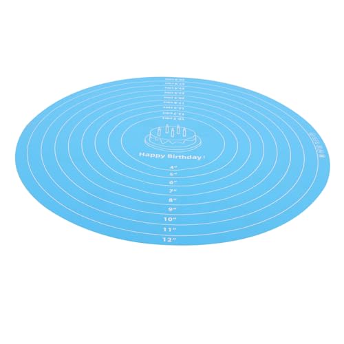 GRIRIW Mit Messung Für Torten Backen Zubehör Anti Rutsch Matte Für Kuchen Drehteller Wiederverwendbare Kuchenmatte Rollmatte Silikonmatte Für Kuchen Drehteller Silikon Gebäckmatte Silikon Kuchenmatte von GRIRIW