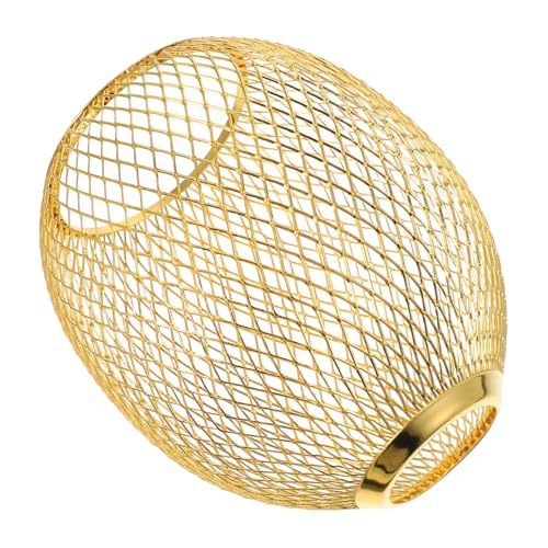 GRIRIW Moderner Lampenschirm aus Goldfarbenem Eisendraht Kugelförmig Hohl Gestaltet Vielseitig Einsetzbar für Wohnzimmer Esszimmer Schlafzimmer Dekorative Pendelleuchte mit Elegantem von GRIRIW
