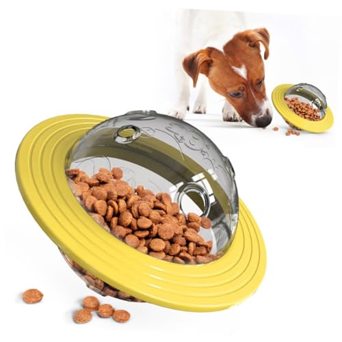 GRIRIW Multifunktionales Hunde Futterspielzeug Gelb Langlebiger Futterspender mit Rollfunktion Fördert Spielerisches Füttern und Training Kontrolliert Fressverhalten Geeignet für Kleine von GRIRIW