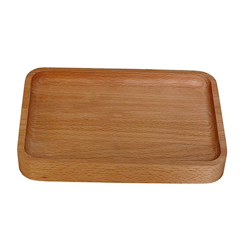 GRIRIW Naturbelassenes Buchenholz Tablett Rechteckiges Serviertablett für Obst Brot und Snacks für Partys und Besondere Anlässe von GRIRIW