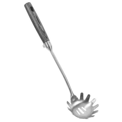 GRIRIW Nudelsieb mit Ergonomischem Holzgriff Spaghettilöffel für Müheloses Servieren von Teigwaren Leicht und Platzsparend für Heimische von GRIRIW